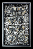 "The Eight of Clubs" steel, glass, paper and wax by Louis Delegato 2010