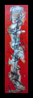 "The Stance" encaustic medium & pigments on panel 2010 by Louis Delegato
